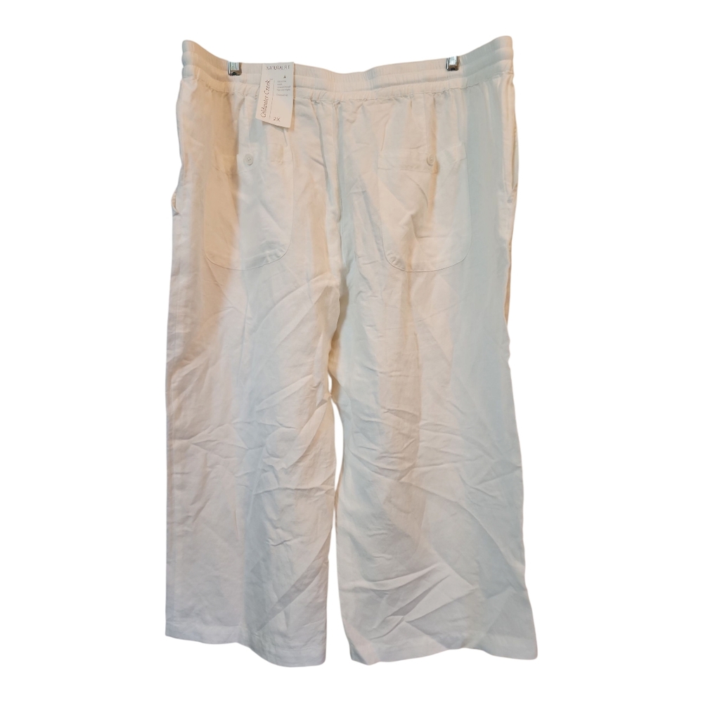 NWT Coldwater Creek Linen Natural Fit Cream Pants